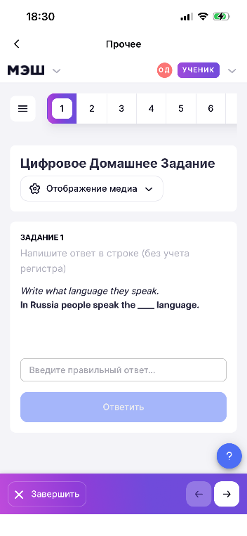 In Russia people speak the ___ language.