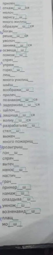 прилеч__ откаж__ш__ся мелоч__ зарису__ш__