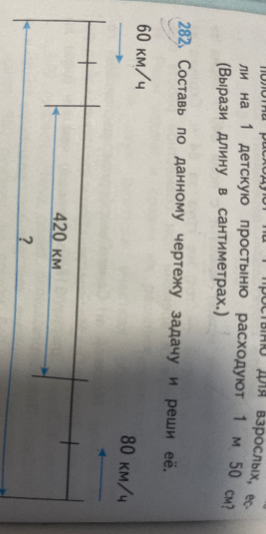 282. Составь по данному чертежу задачу и реши её.