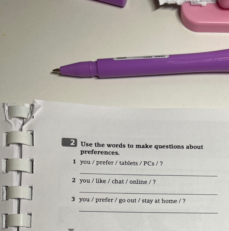 Use the words to make questions about preferences.