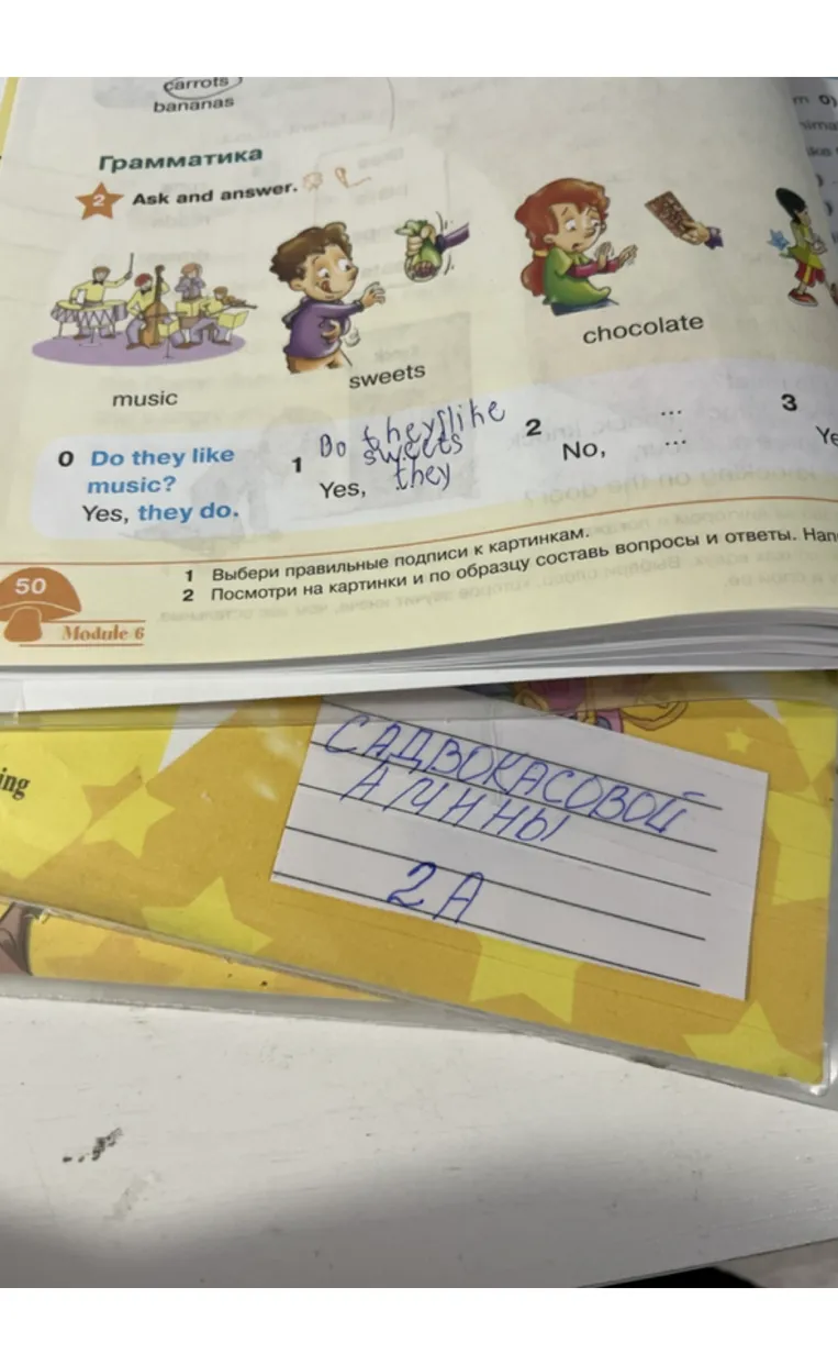 Ask and answer. 0 Do they like music? Yes, they do. 1 Do they like sweets? Yes, they do. 2 No, ... 3 Ye