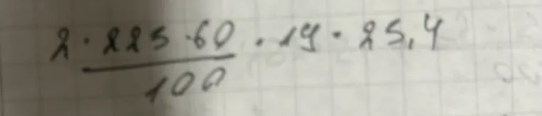 2 * (225 * 60) / 100 * 14 * 25,4