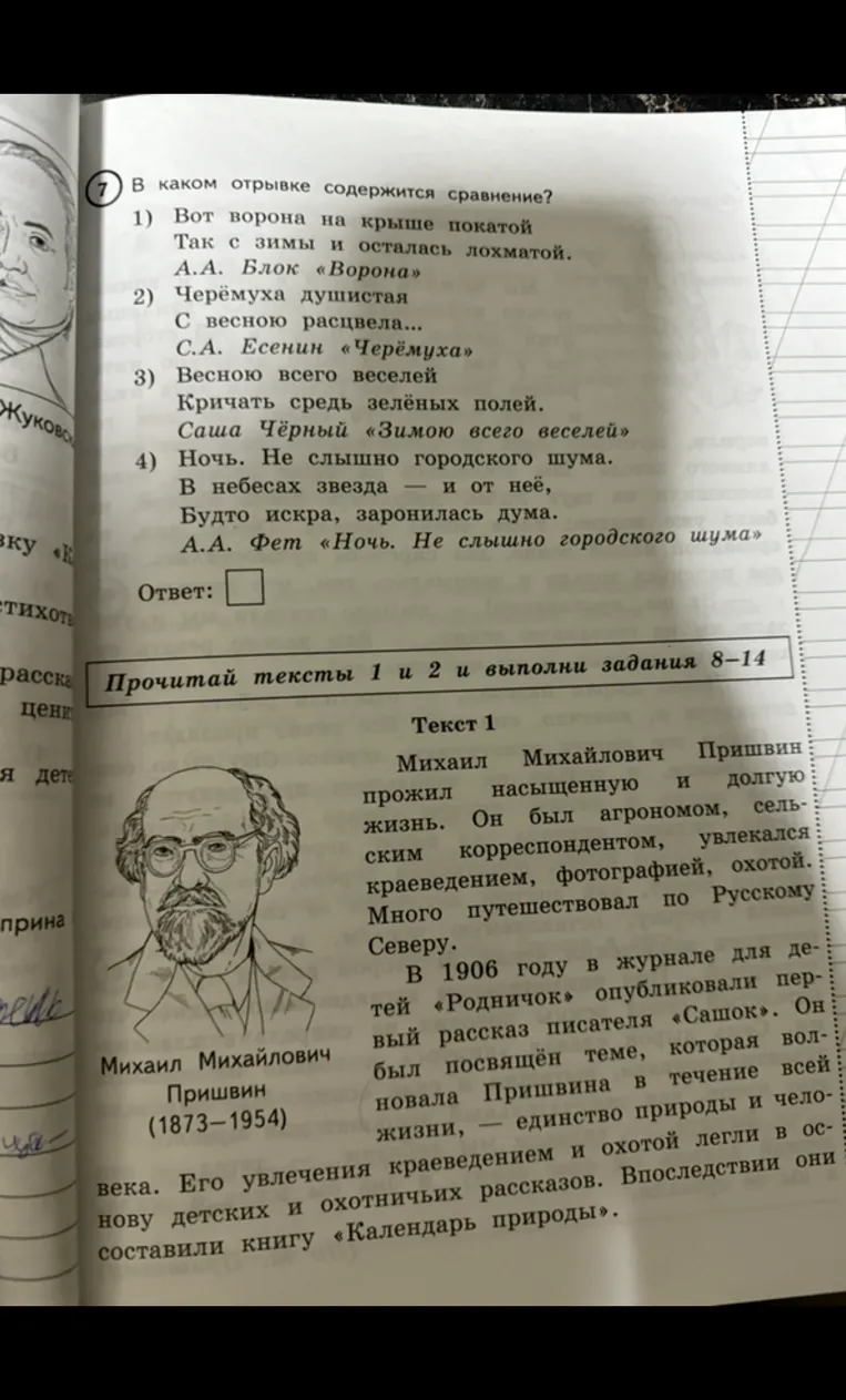 В каком отрывке содержится сравнение?