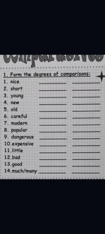 Form the degrees of comparisons: