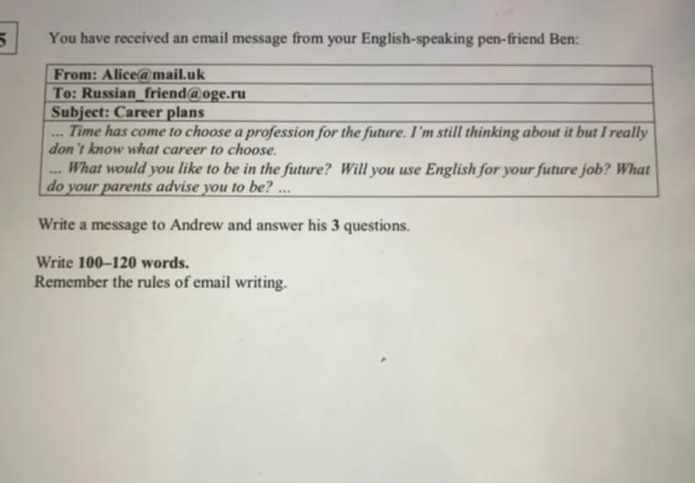 You have received an email message from your English-speaking pen-friend Ben: