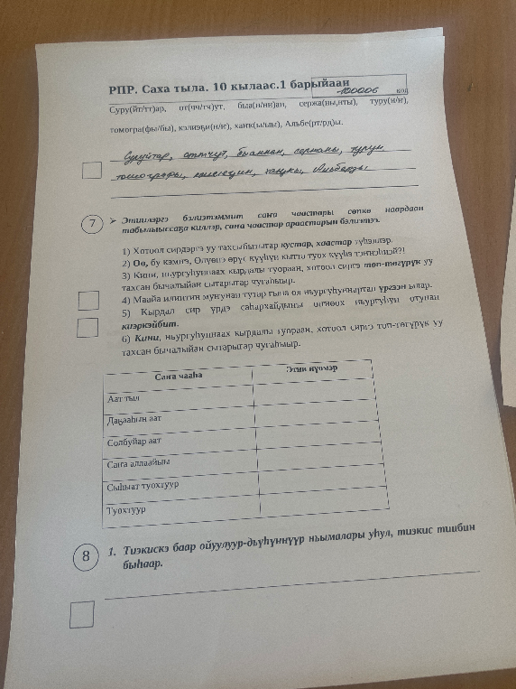 Этиллэргэ бэлиэтэммит сана чаастара сөпке наардаан табыллыссага киллэр, сана чаастар араастарын бэлиэтээ.