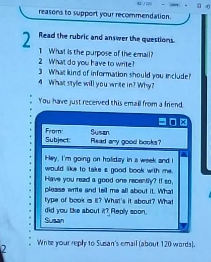Read the rubric and answer the questions.