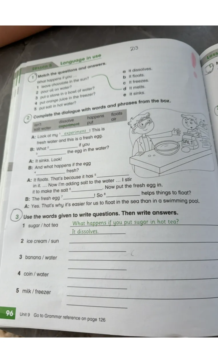 Use the words given to write questions. Then write answers.