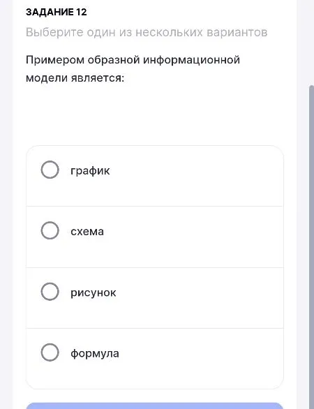 Примером образной информационной модели является: