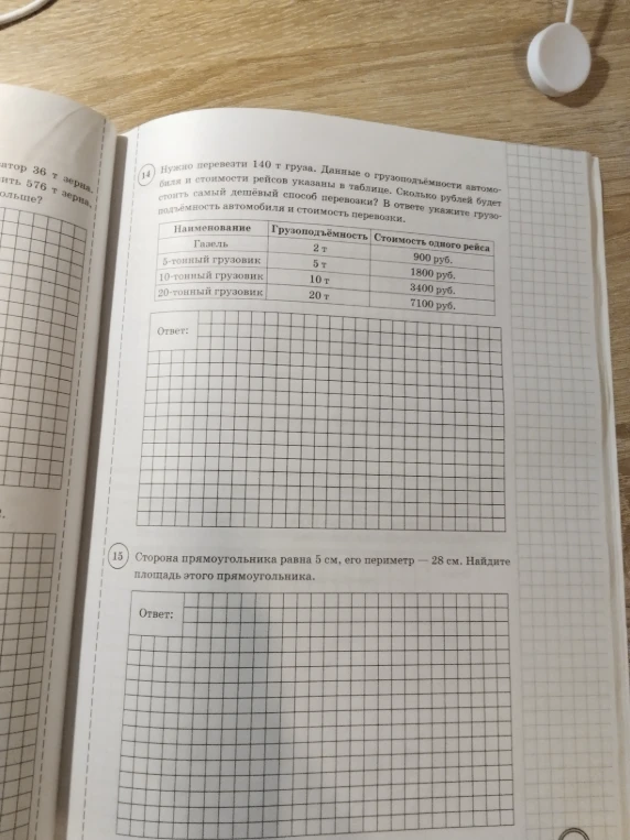 Нужно перевезти 140 т груза. Данные о грузоподъёмности автомобиля и стоимости рейсов указаны в таблице.