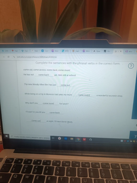 Complete the sentences with the phrasal verbs in the correct form.