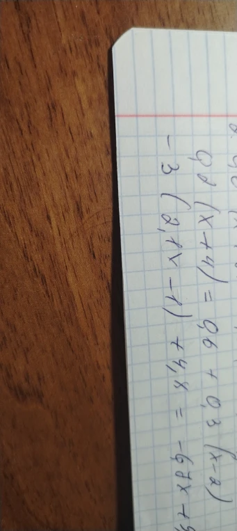 0,2(x + 4) = 0,6 + 0,3(x - 2)