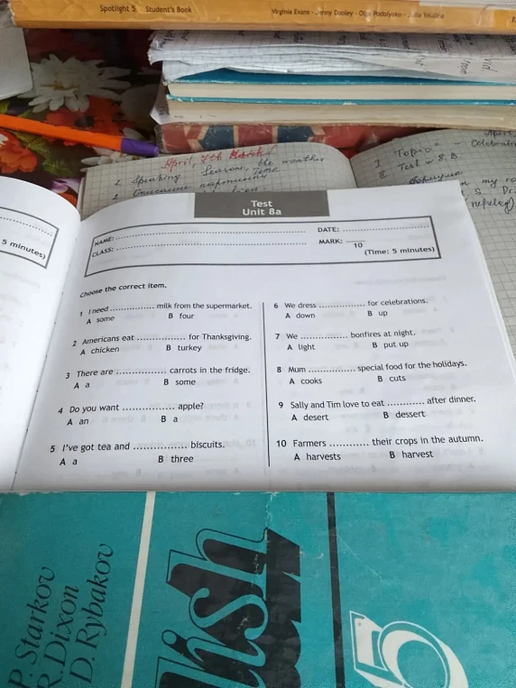 Choose the correct item. 1 I need ............. milk from the supermarket.