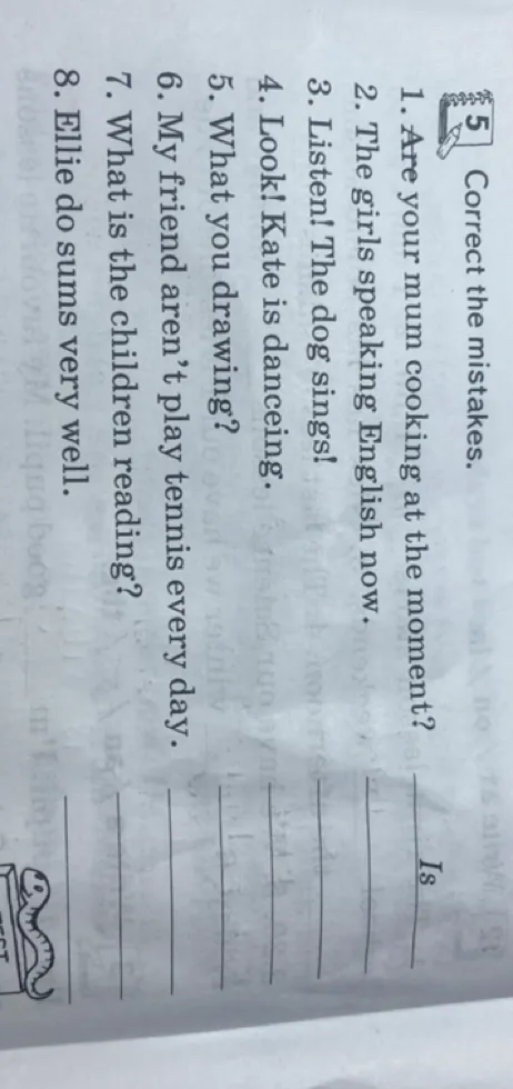 5. Correct the mistakes.
