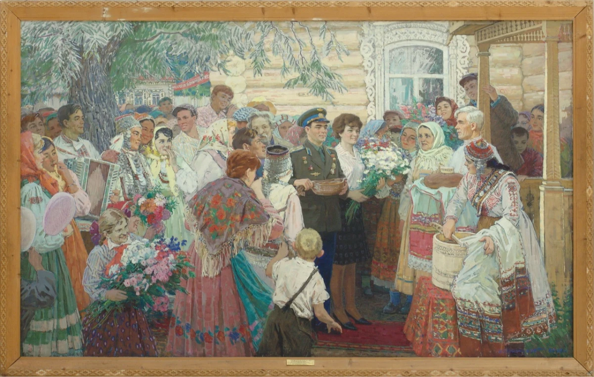 какие цвета использует художник в этой композиции