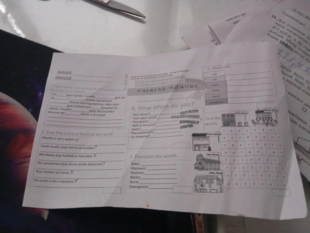 Fill the blanks, open the brackets and continue the text. Write two more sentences.