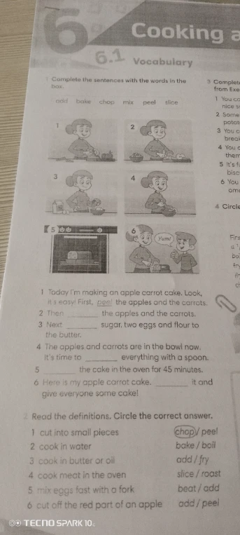 Complete the sentences with the words in the box.