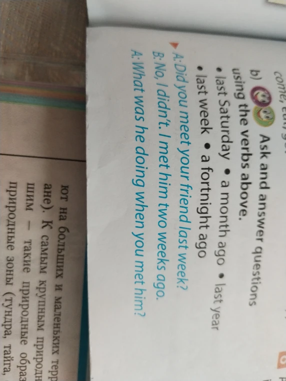 Ask and answer questions using the verbs above.