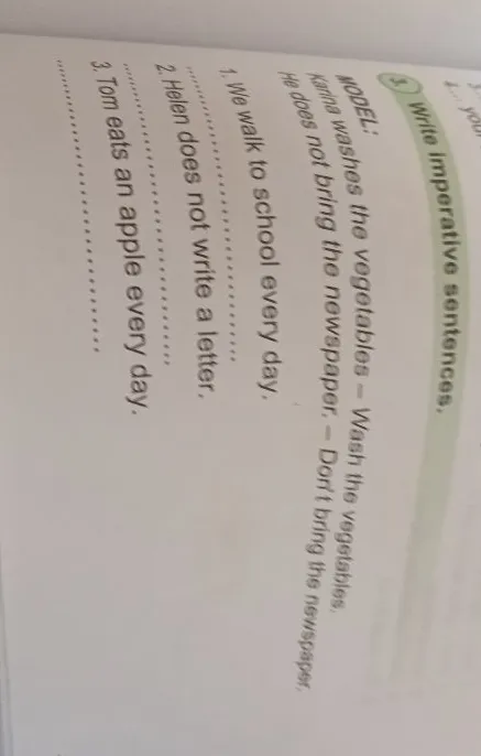 Write imperative sentences