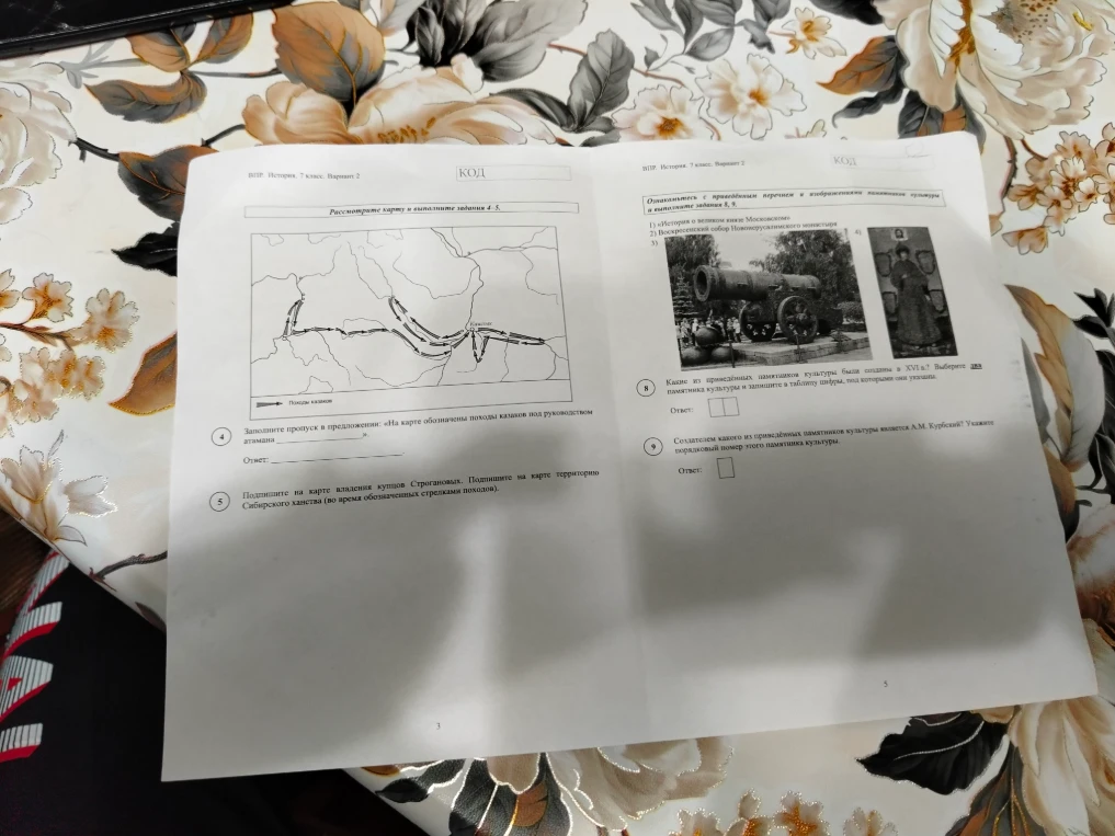 Рассмотрите карту и выполните задания 4-5.