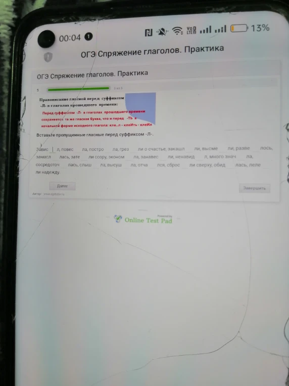 Правописание гласной перед суффиксом -Л- в глаголах прошедшего времени: Вставьте пропущенные гласные перед суффиксом -Л-.