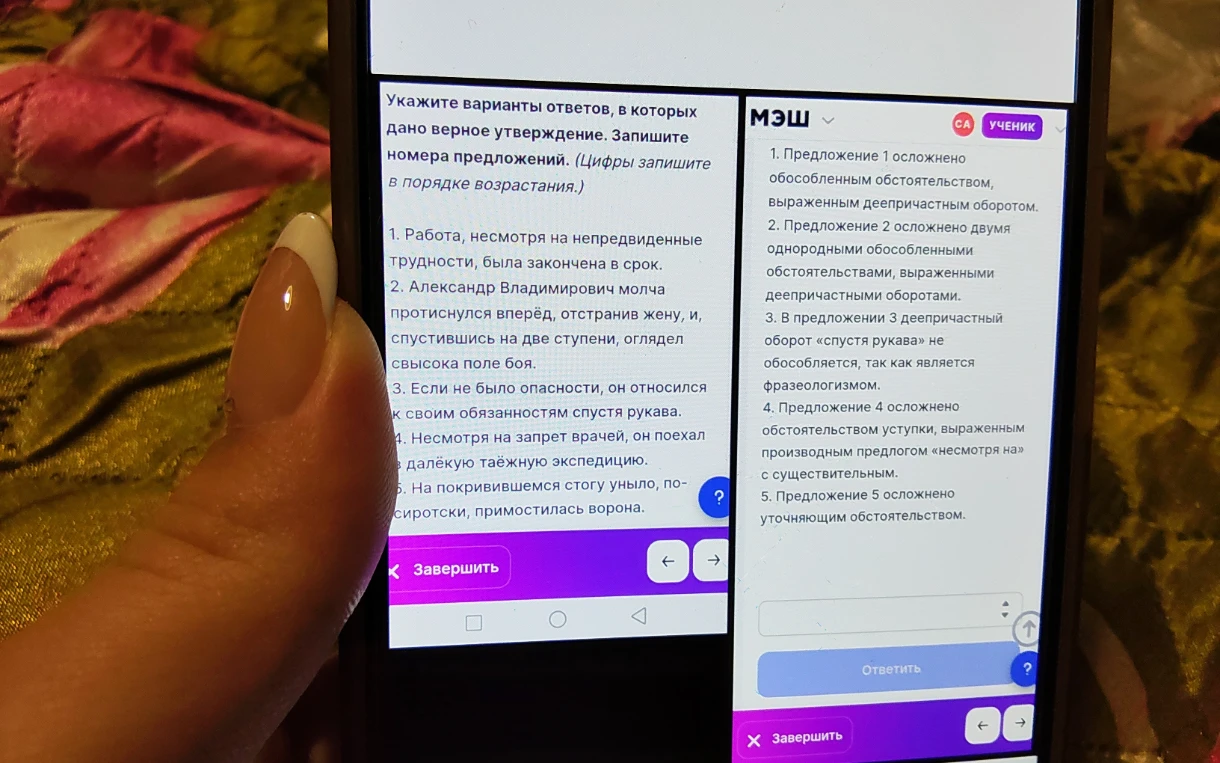 Укажите варианты ответов, в которых дано верное утверждение. Запишите номера предложений.