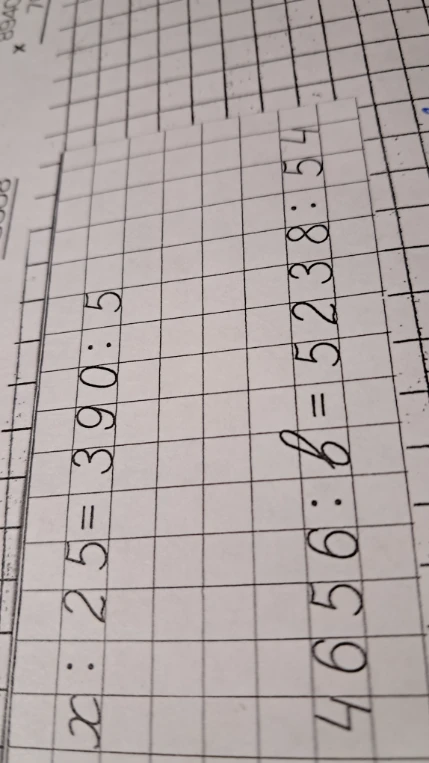 x : 25 = 390 : 5