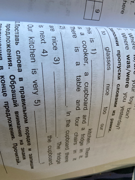 Заполни пропуски словами из рамки.