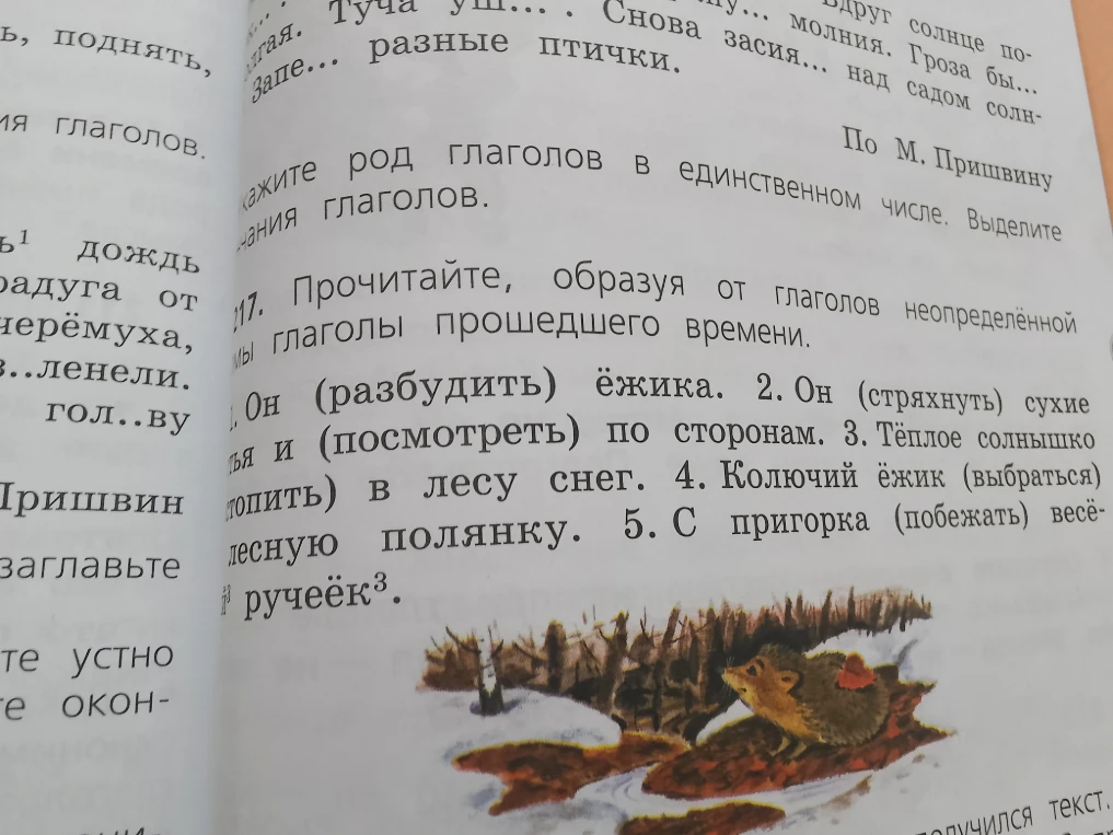 Прочитайте, образуя от глаголов неопределённой формы глаголы прошедшего времени.
