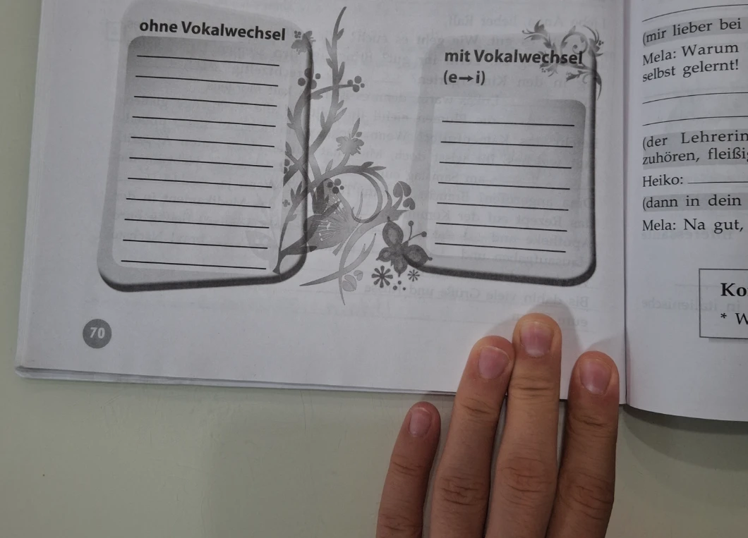 ohne Vokalwechsel mit Vokalwechsel (e→i)