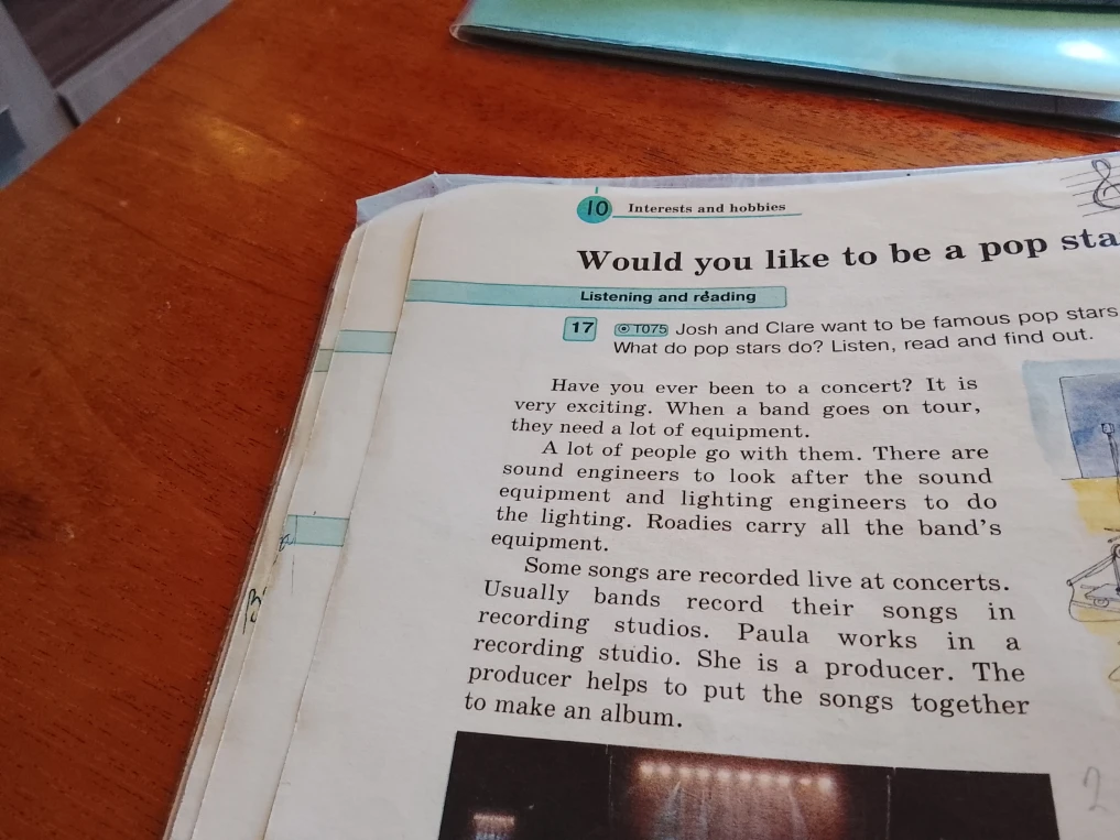 Josh and Clare want to be famous pop stars. What do pop stars do? Listen, read and find out.