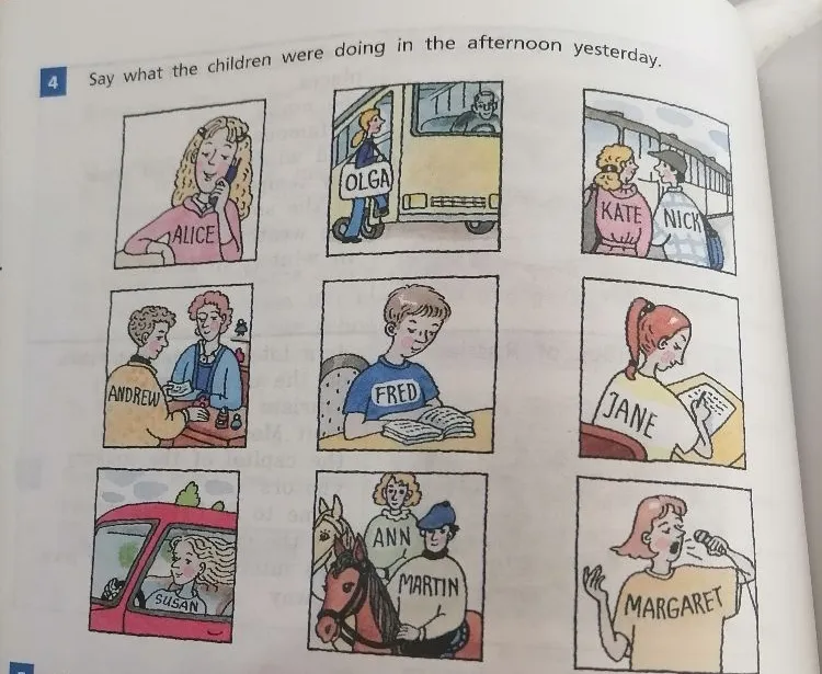 Say what the children were doing in the afternoon yesterday.