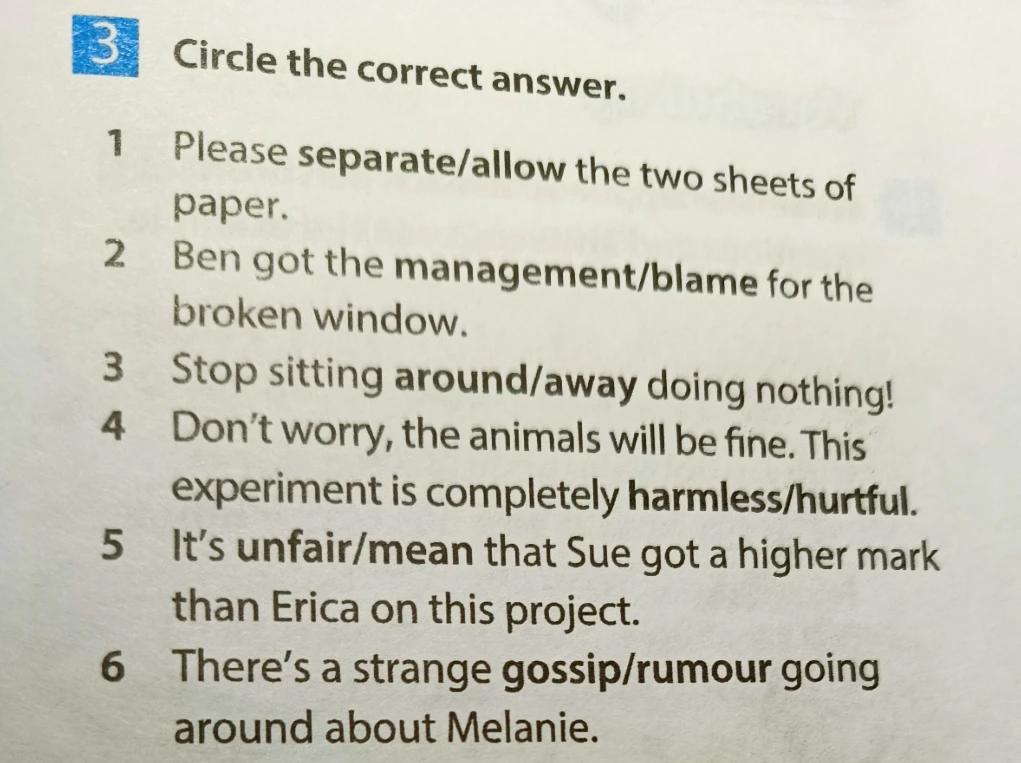 Circle the correct answer.