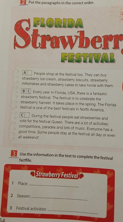 Put the paragraphs in the correct order.