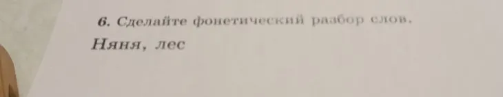 6. Сделайте фонетический разбор слов. Няня, лес
