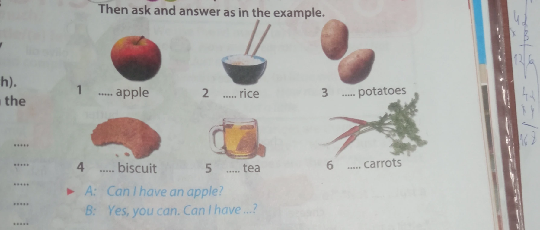 Then ask and answer as in the example.