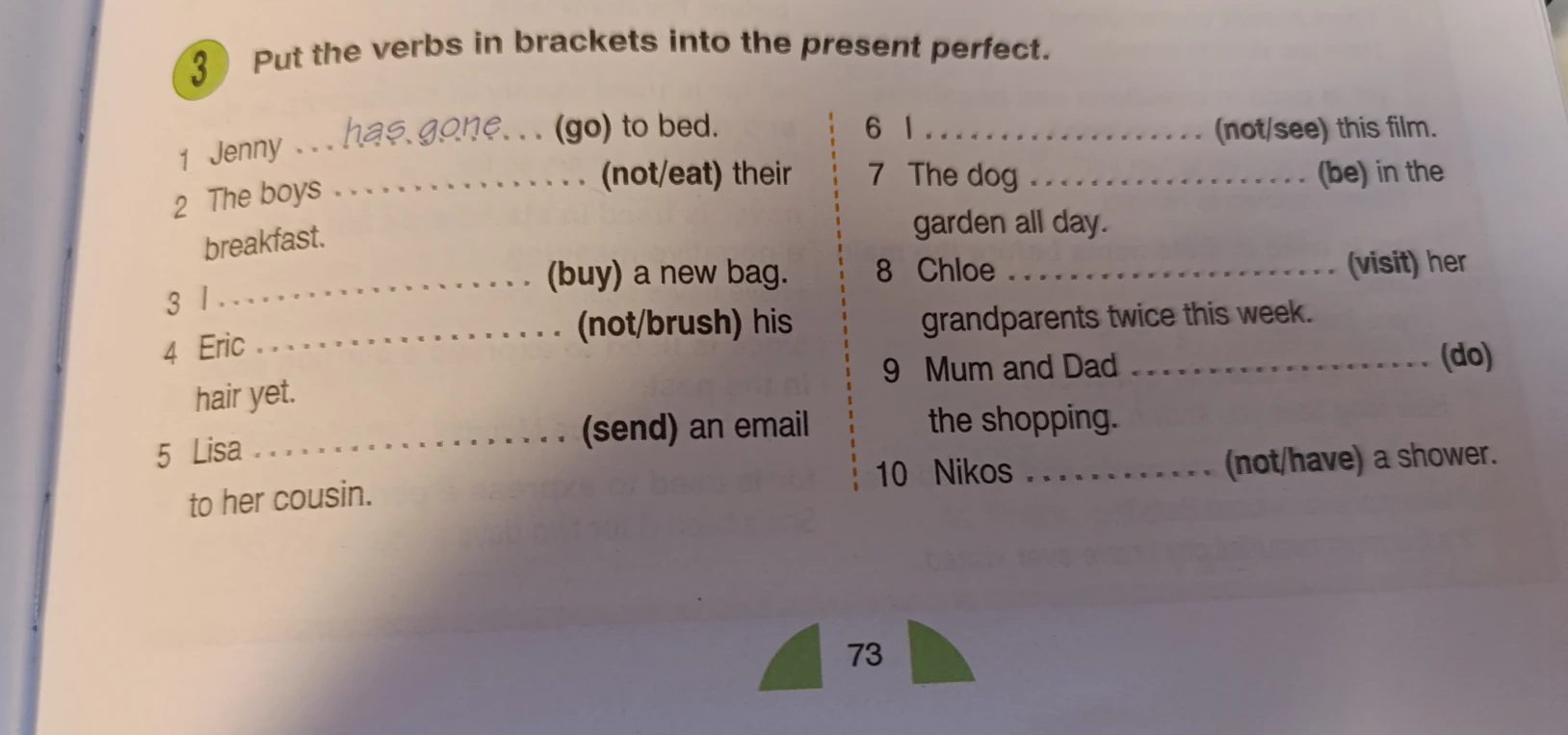 Put the verbs in brackets into the present perfect.