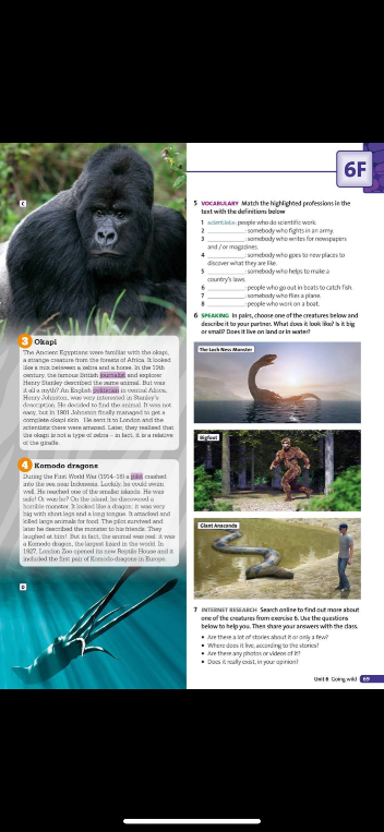 Match the highlighted professions in the text with the definitions below