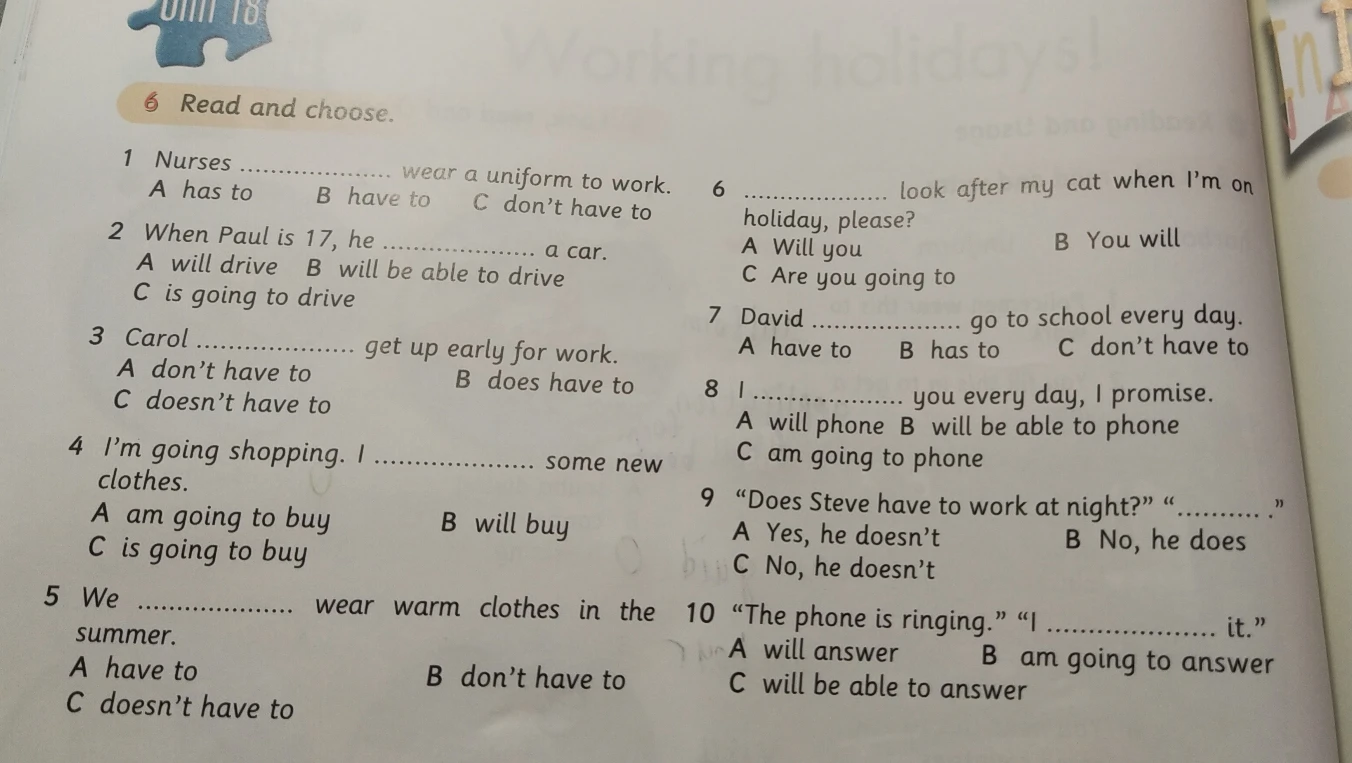 Read and choose.