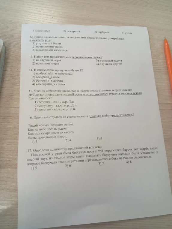 12. Найди словосочетание, в котором имя прилагательное употреблено в мужском роде: