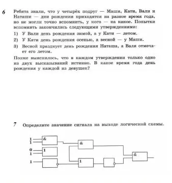 Ребята знали, что у четырёх подруг — Маши, Кати, Вали и Наташи — дни рождения приходятся на разное время года