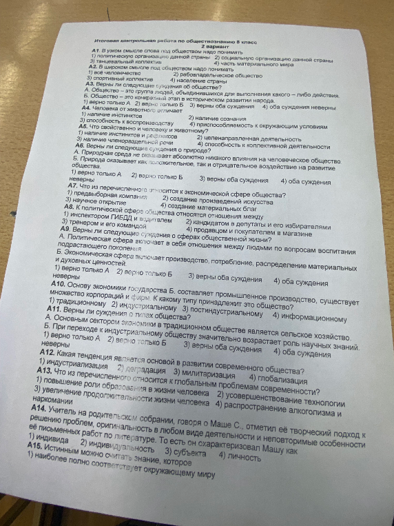 Итоговая контрольная работа по обществознанию 8 класс 2 вариант А1. В узком смысле слова под обществом надо понимать