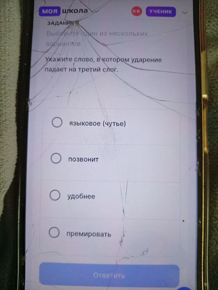 Укажите слово, в котором ударение падает на третий слог.