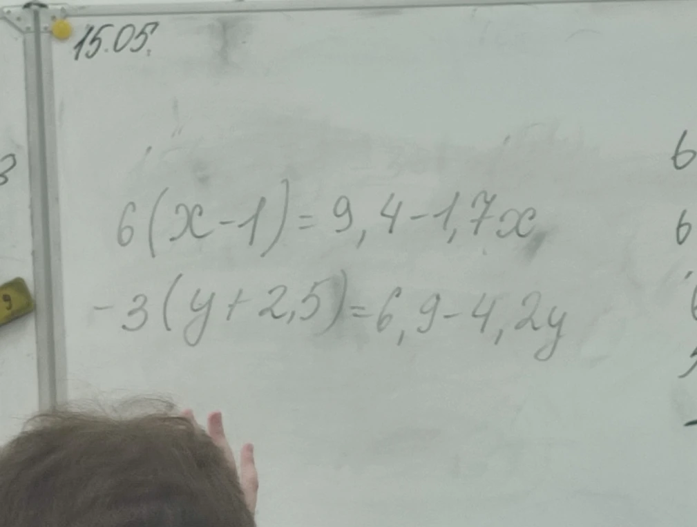 6(x-1)=9,4-1,7x