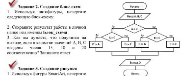 Как вы думаете, что получится на выходе, если в качестве значений A, B, C введены числа 15, 10 и 20 соответственно? Запишите ответ.