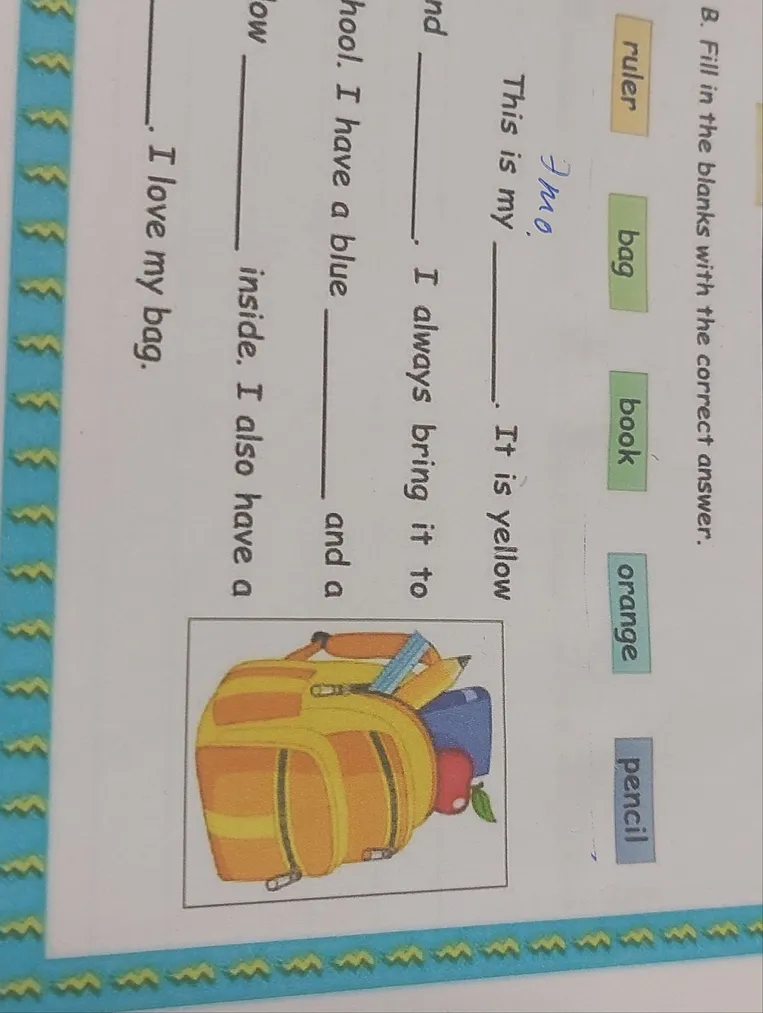 B. Fill in the blanks with the correct answer.