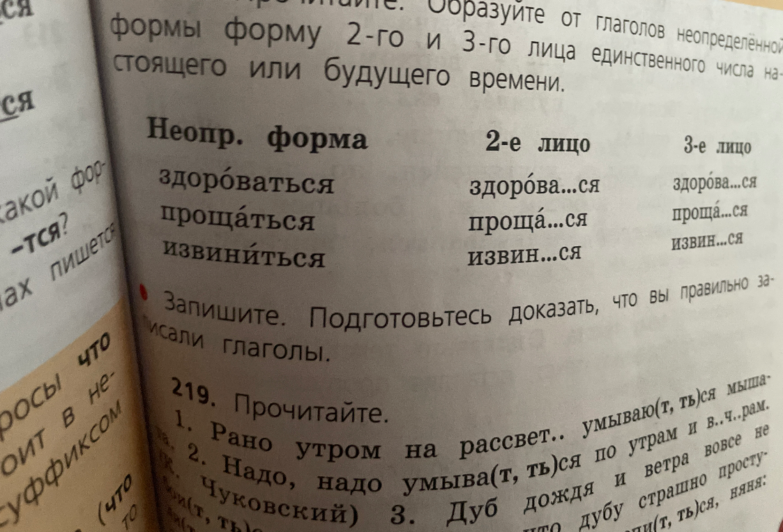 Образуйте от глаголов неопределённой формы формы 2-го и 3-го лица единственного числа настоящего или будущего времени.
