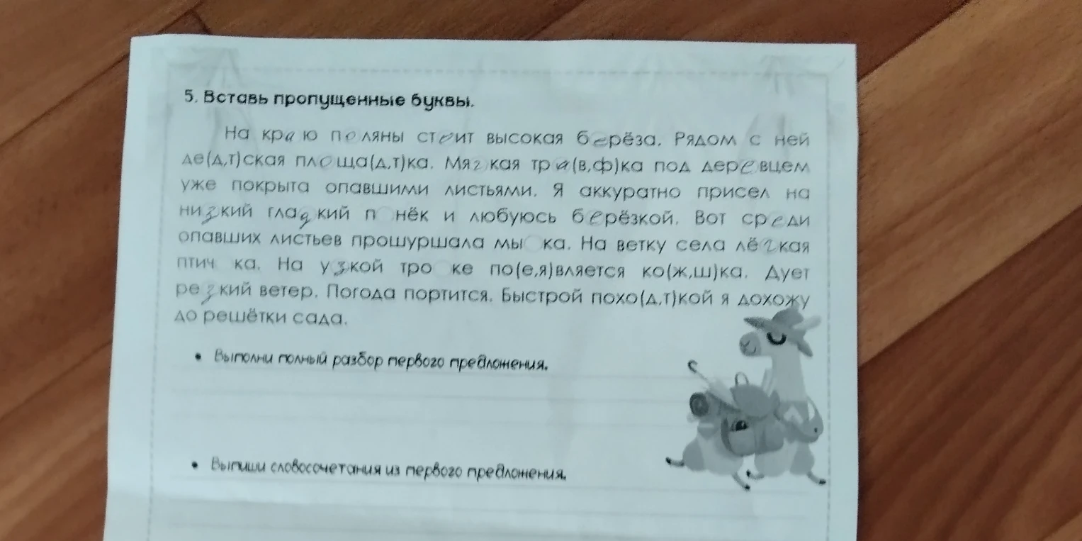 5. Вставь пропущенные буквы.