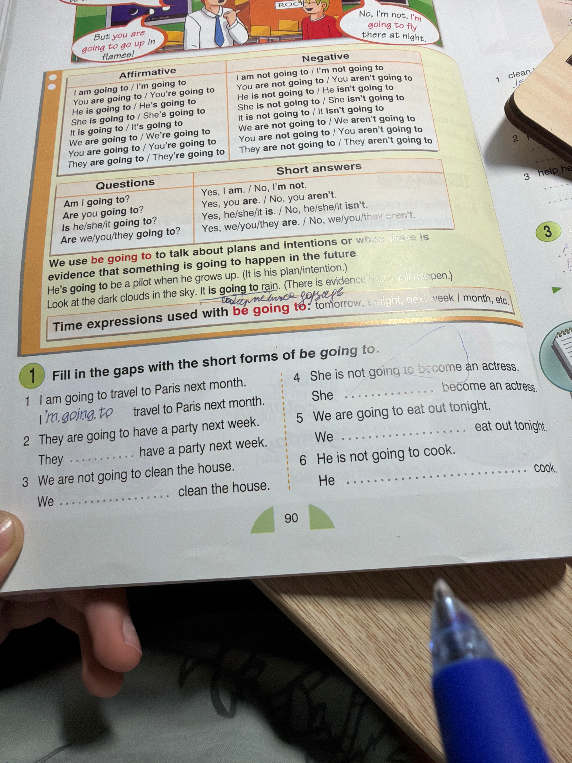 Fill in the gaps with the short forms of be going to.