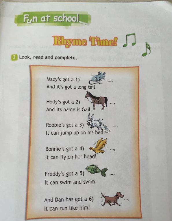 Look, read and complete.